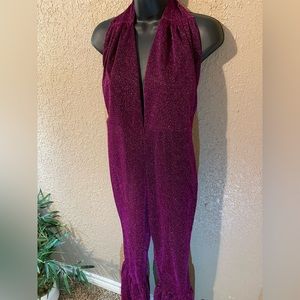 Selena Purple Halter One piece Jumpsuit